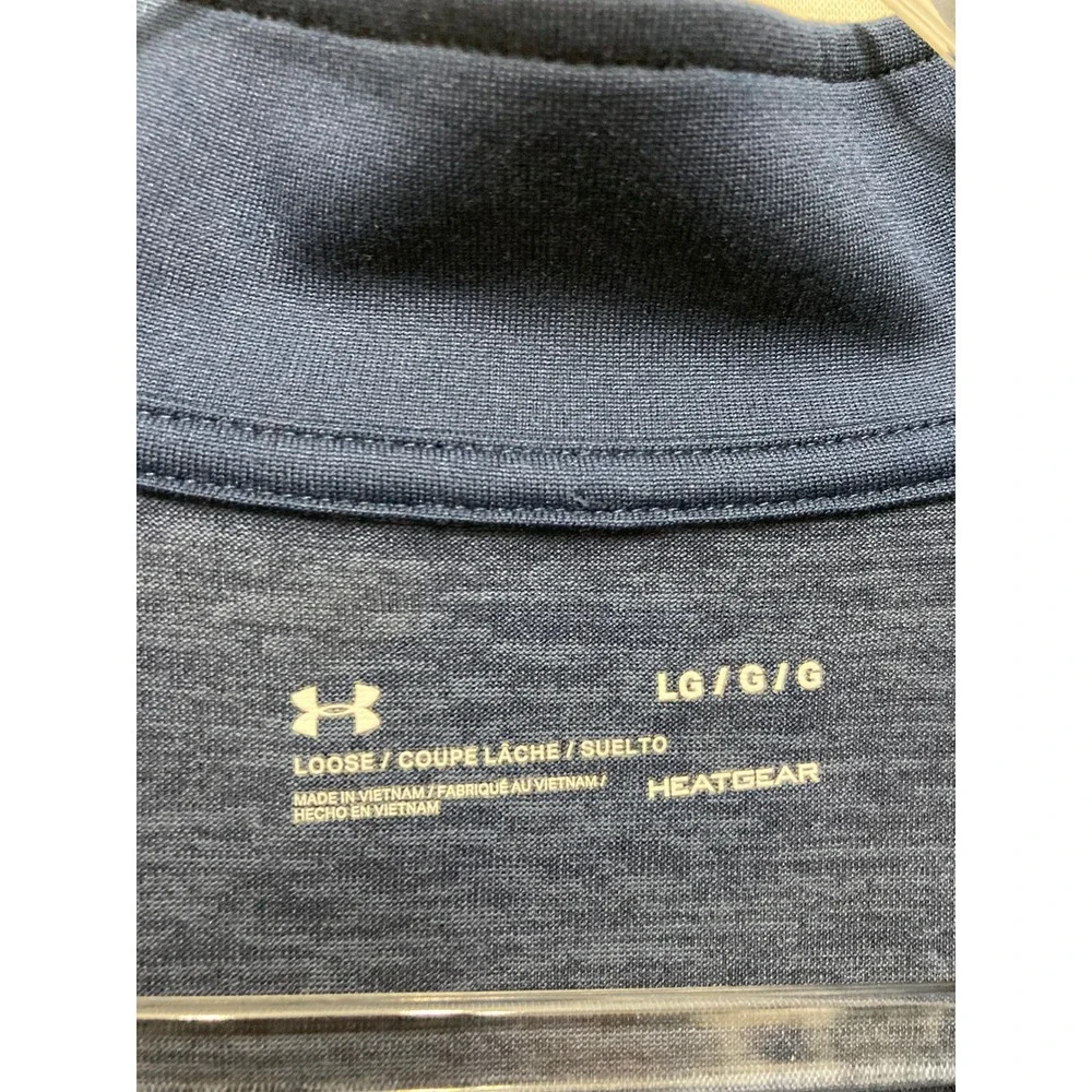 Under Armour Mens 1/4 Zip Pullover Large Navy HeatGear Tech Activewear